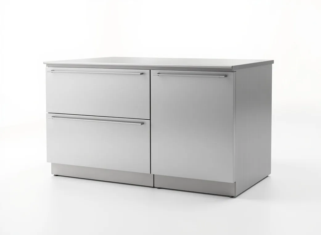 Transformer kitchen with folding stainless steel SUS304 work surface